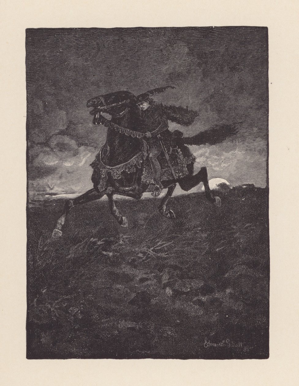 Illustration til The Eve of St Agnes af John Keats (litografi) af Edmund Henry Garrett