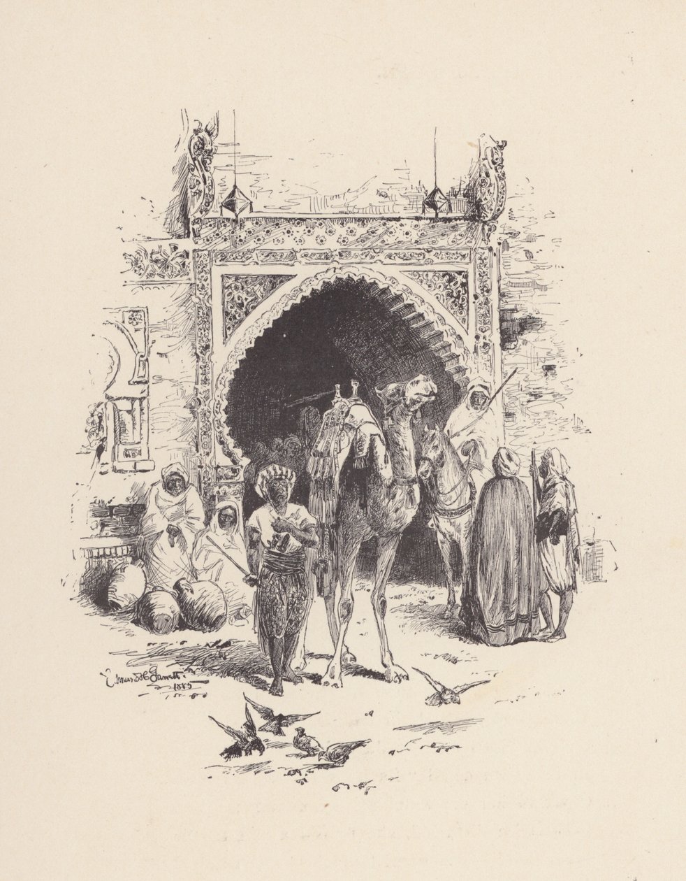 Illustration til The Eve of St Agnes af John Keats (litografi) af Edmund Henry Garrett