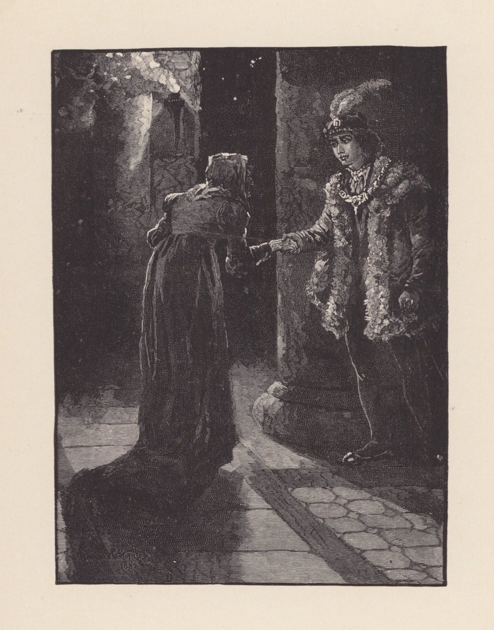 Illustration til The Eve of St Agnes af John Keats (litografi) af Edmund Henry Garrett