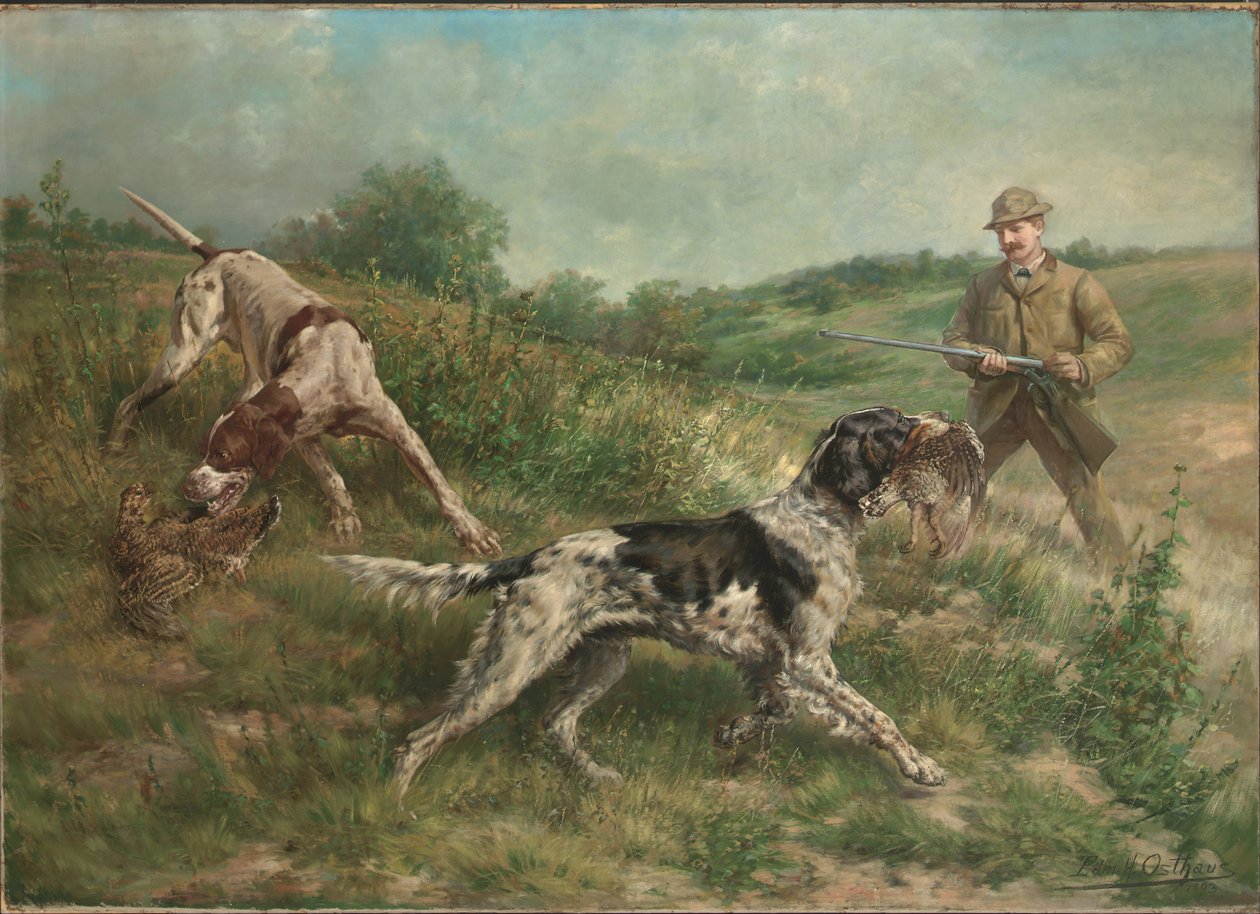 Jagt i et højlandslandskab af Edmund Henry Osthaus