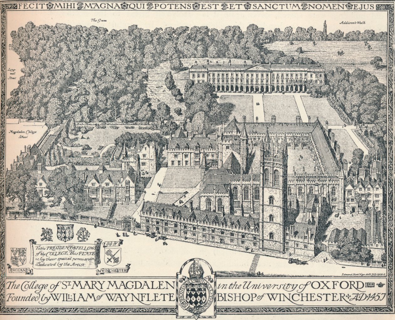 Magdalen College, Oxford, 1905 af Edmund Hort New