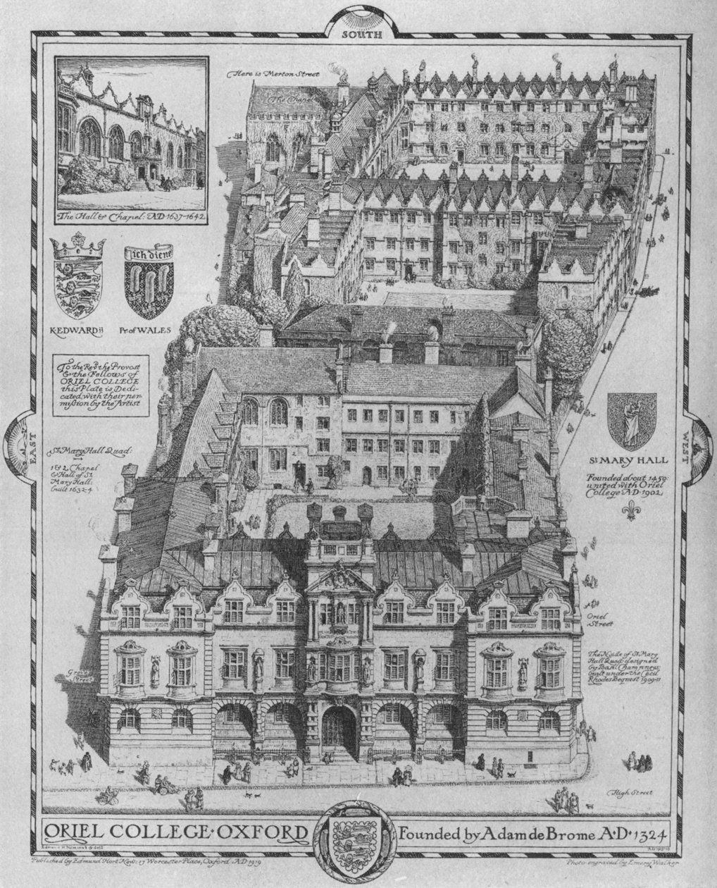 Oriel College, Oxford, 1919 af Edmund Hort New