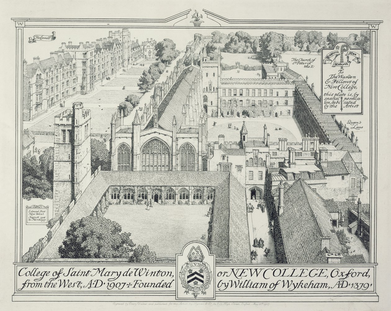 College of St Mary de Winton eller New College, 1928 af Edmund Hort New