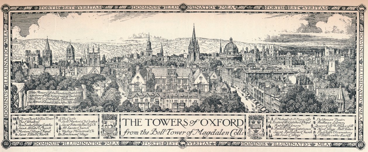 The Towers of Oxford, 1905 af Edmund Hort New
