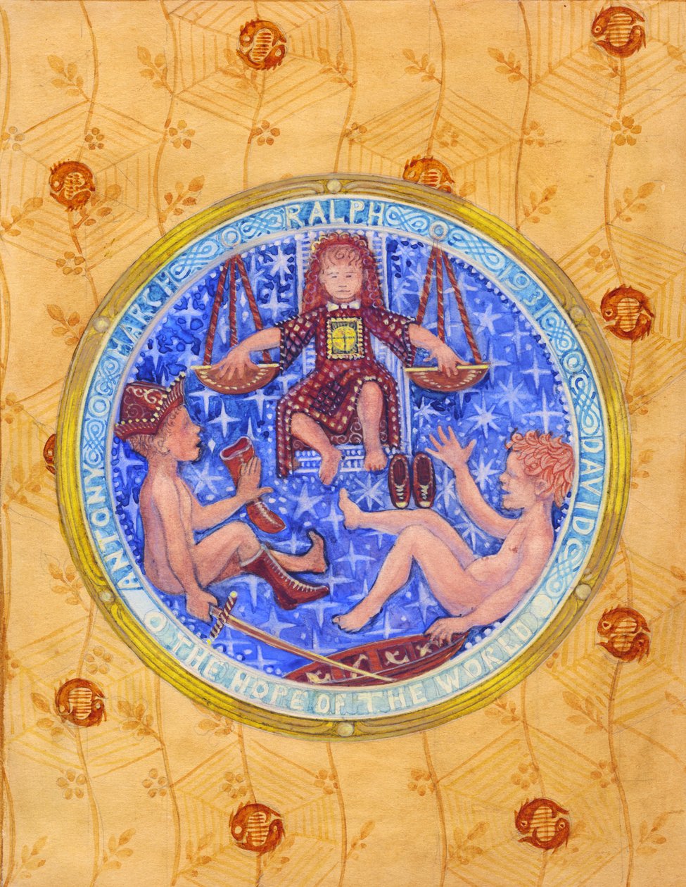 Tre konger: Ralph, David og Anthony, udateret (gouache på papir) af Edmund Hunter