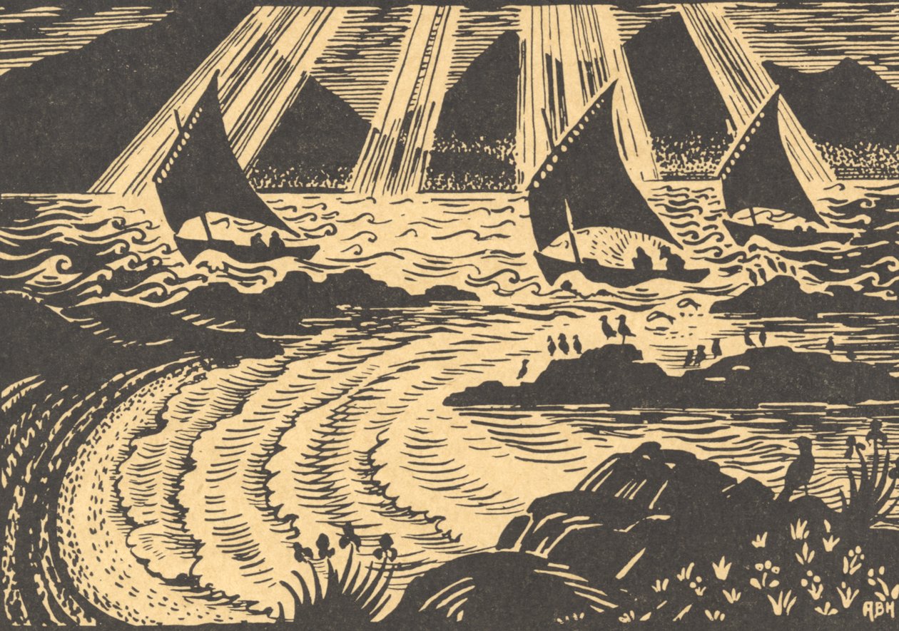 Tre sejlskibe af Edmund Hunter