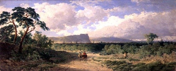 Udsigt over Nottingham (olie om bord) af Edmund John Niemann