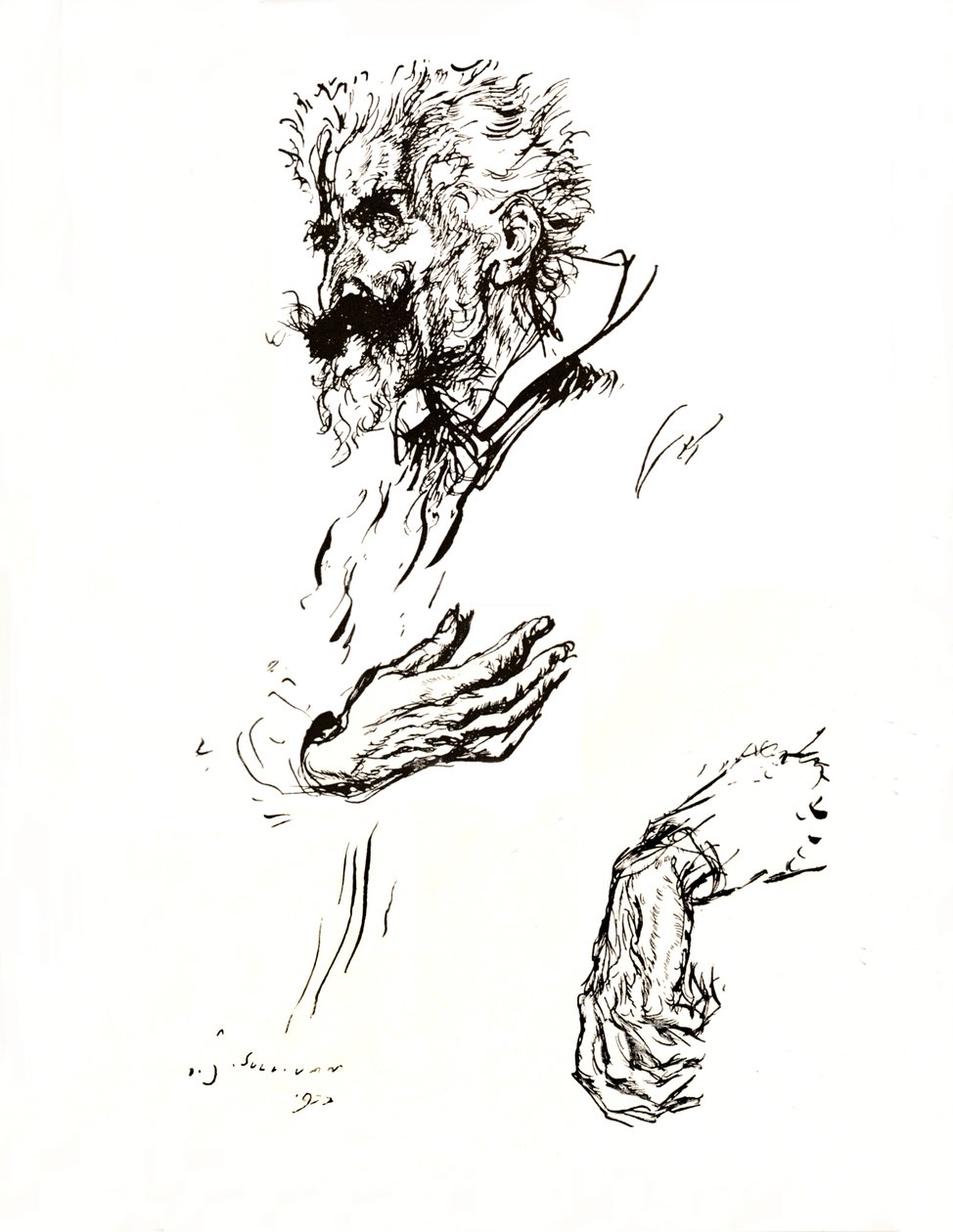 Don Quijote. Pen Sketch from Line: An Art Study, 1923 af Edmund Joseph Sullivan