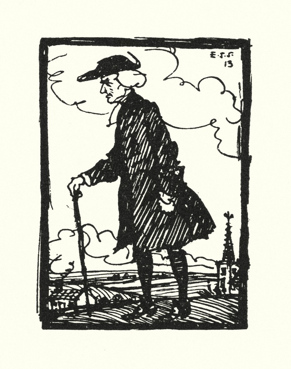 Illustration til The Vicar of Wakefield af Oliver Goldsmith (farve litho) af Edmund Joseph Sullivan