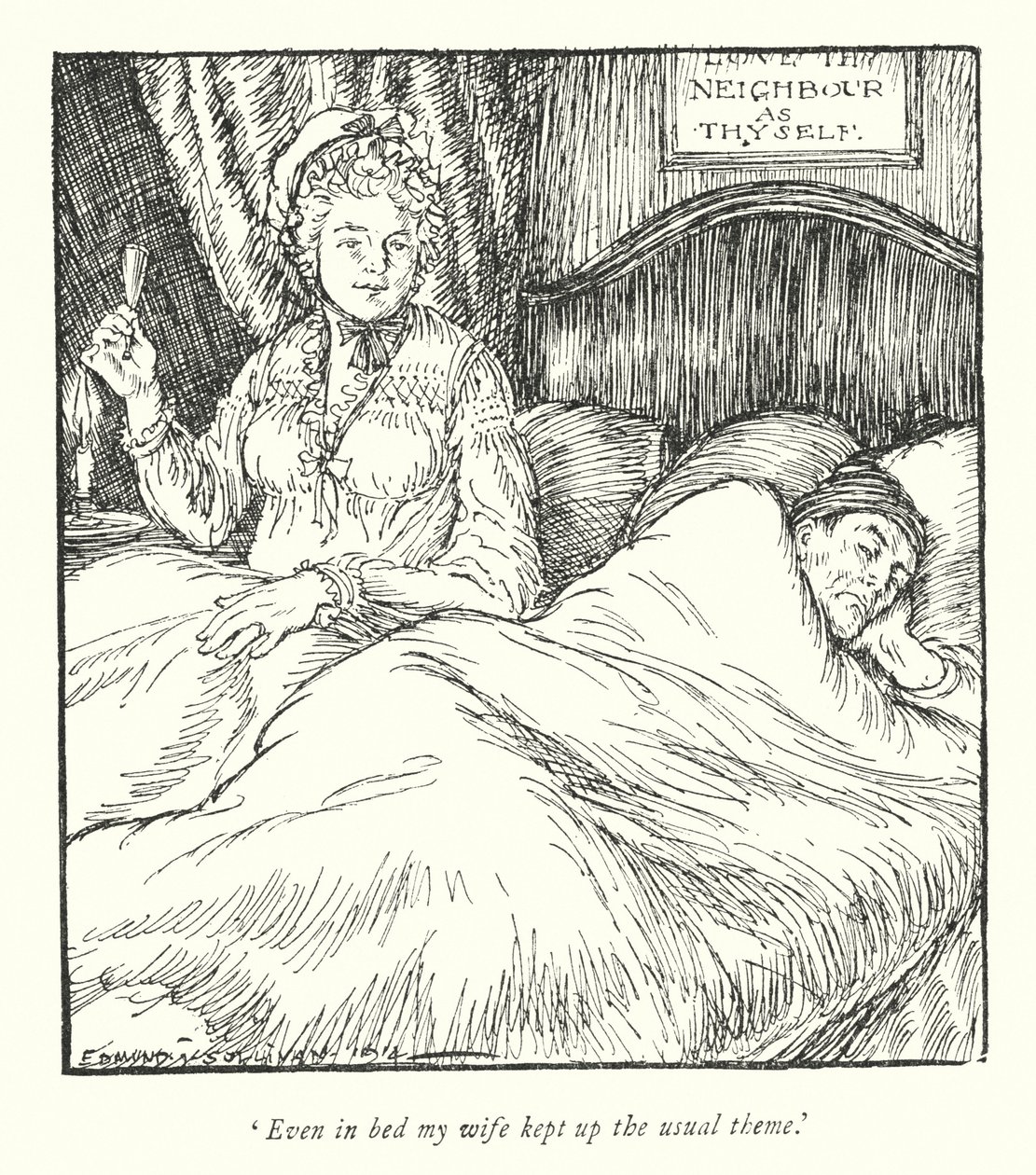 Illustration til The Vicar of Wakefield af Oliver Goldsmith (litho) af Edmund Joseph Sullivan