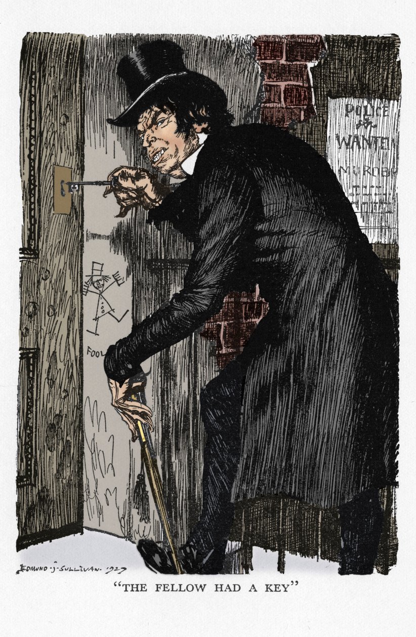 Scene fra The Strange Case of Dr Jekyll and Mr Hyde af Robert Louis Stevenson, 1927 af Edmund Joseph Sullivan