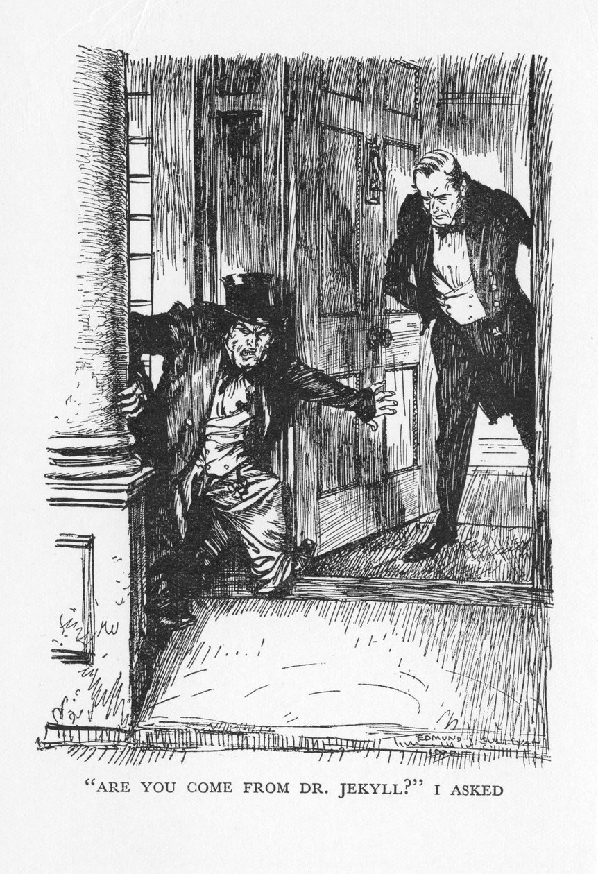 Scene fra The Strange Case of Dr Jekyll and Mr Hyde af Robert Louis Stevenson, 1927 af Edmund Joseph Sullivan