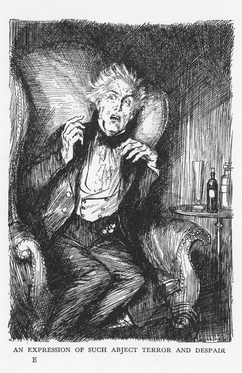 Scene fra The Strange Case of Dr Jekyll and Mr Hyde af Robert Louis Stevenson, 1927 af Edmund Joseph Sullivan