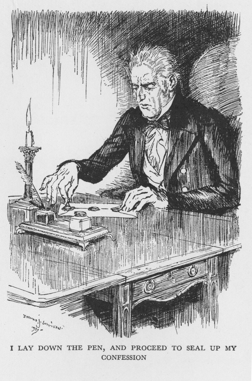 Scene fra The Strange Case of Dr Jekyll and Mr Hyde af Robert Louis Stevenson, 1927 af Edmund Joseph Sullivan