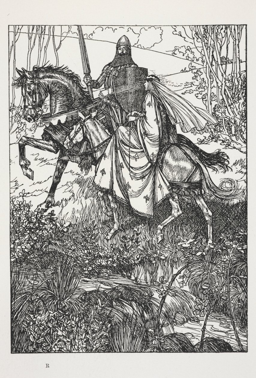 Sir Launcelot og dronning Guinevere, illustration fra 