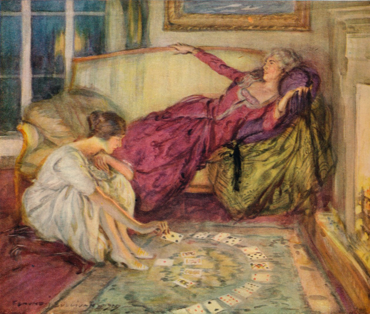 Kortets fald, c1889-1924, 1924 af Edmund Joseph Sullivan