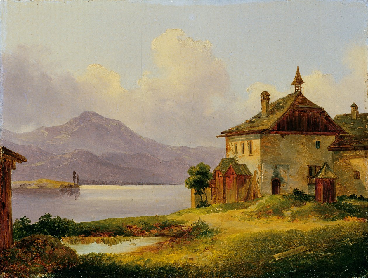 Hus ved søen i Salzkammergut af Edmund Mahlknecht