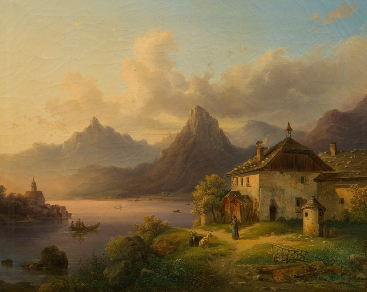 Landskab med en bjergsø af Edmund Mahlknecht