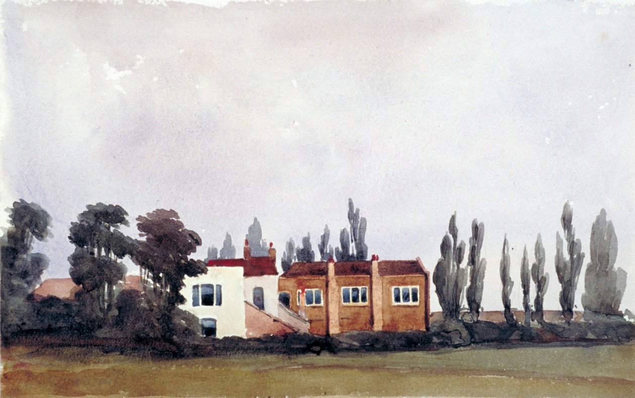 Østudsigt af Chalk Farm Tavern, St. Pancras, London, 1836 af Edmund Marks