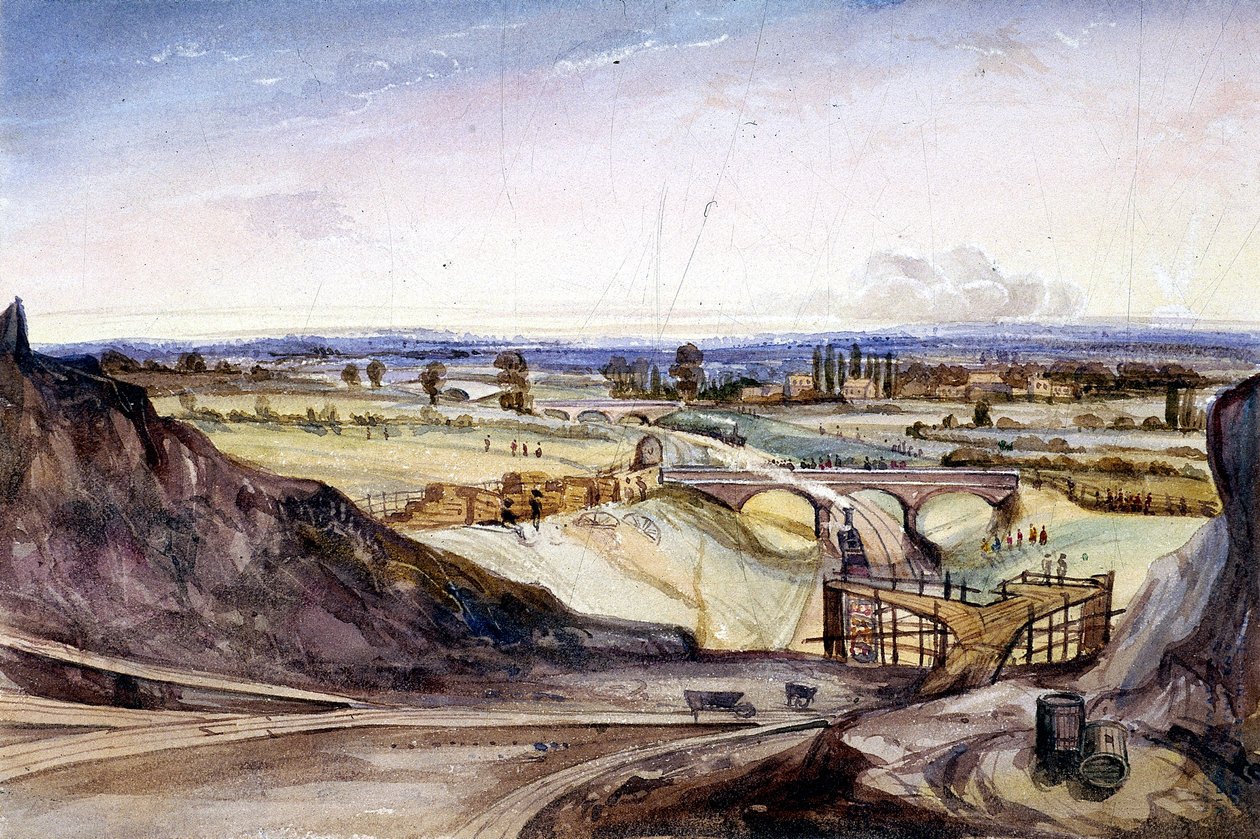 Generelt billede af Hampstead, London, 1837 af Edmund Marks