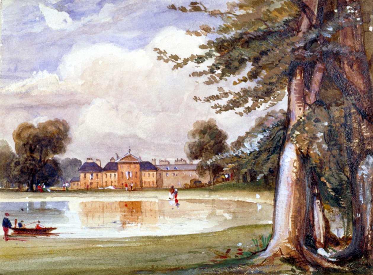 Udsigt over Kensington Palace, Kensington, London, c1840 af Edmund Marks
