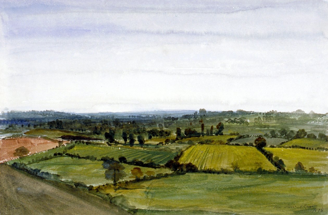 Udsigt over Swiss Cottage, Hampstead, London, 1836. af Edmund Marks