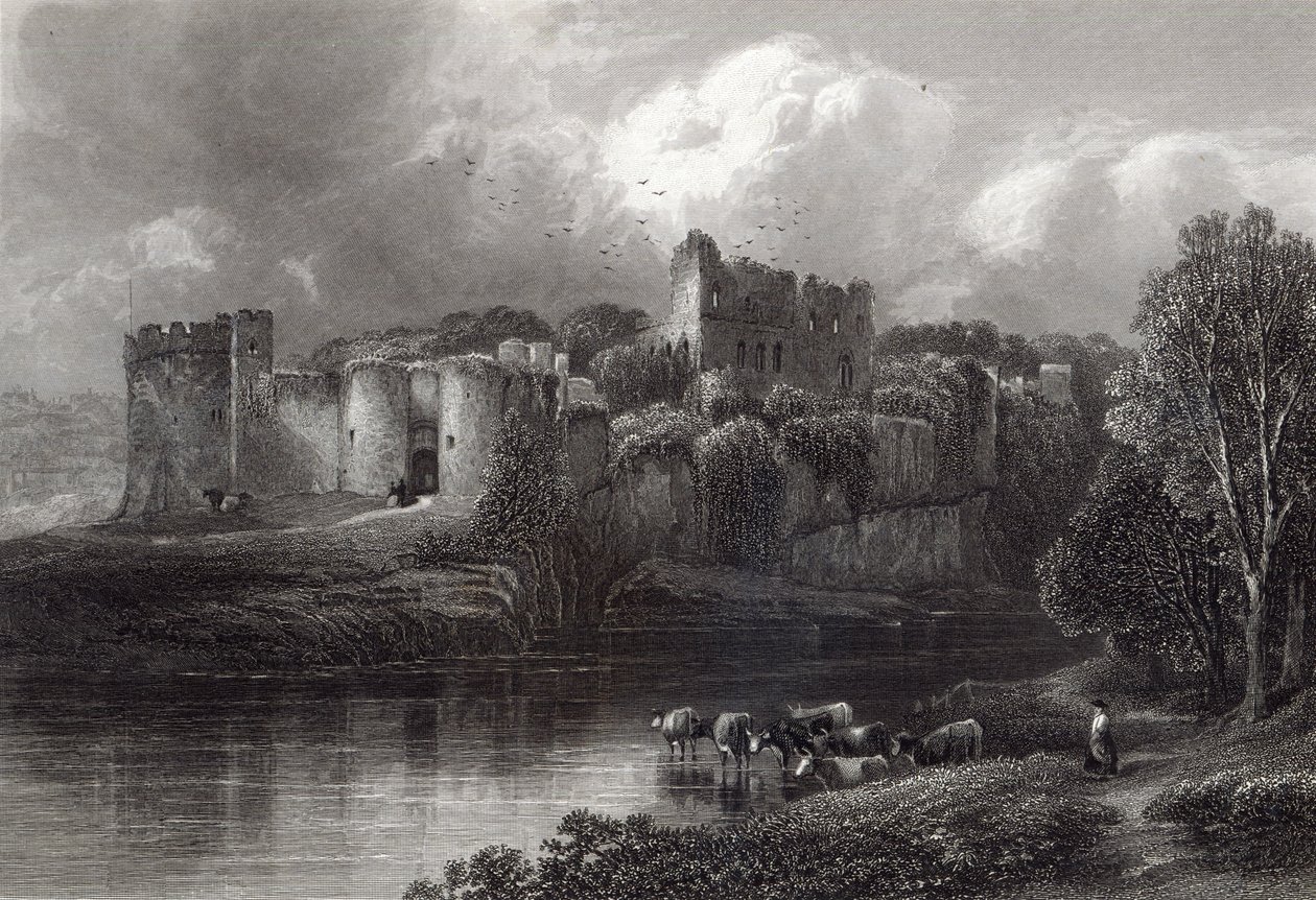 Chepstow Castle, graveret af R. Hinshelwood, trykt af Cassell und Company Ltd af Edmund Morison Wimperis