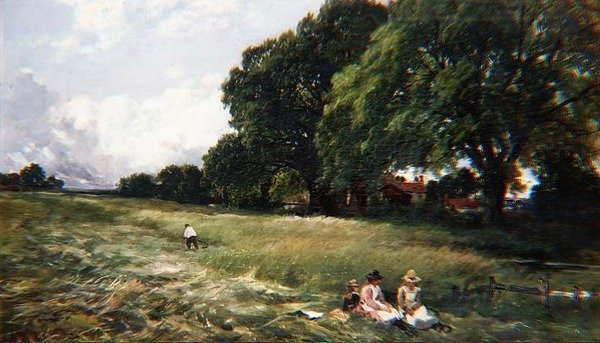 Hayfield i Danbury, Essex af Edmund Morison Wimperis