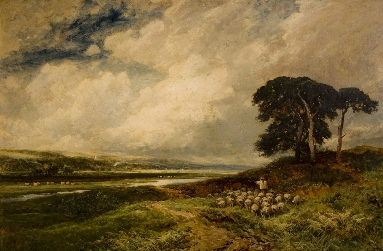 Landskab med får, 1899 af Edmund Morison Wimperis