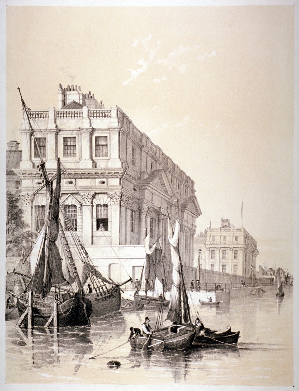 Royal Naval Hospital, Greenwich, London, 1838. af Edmund Patten