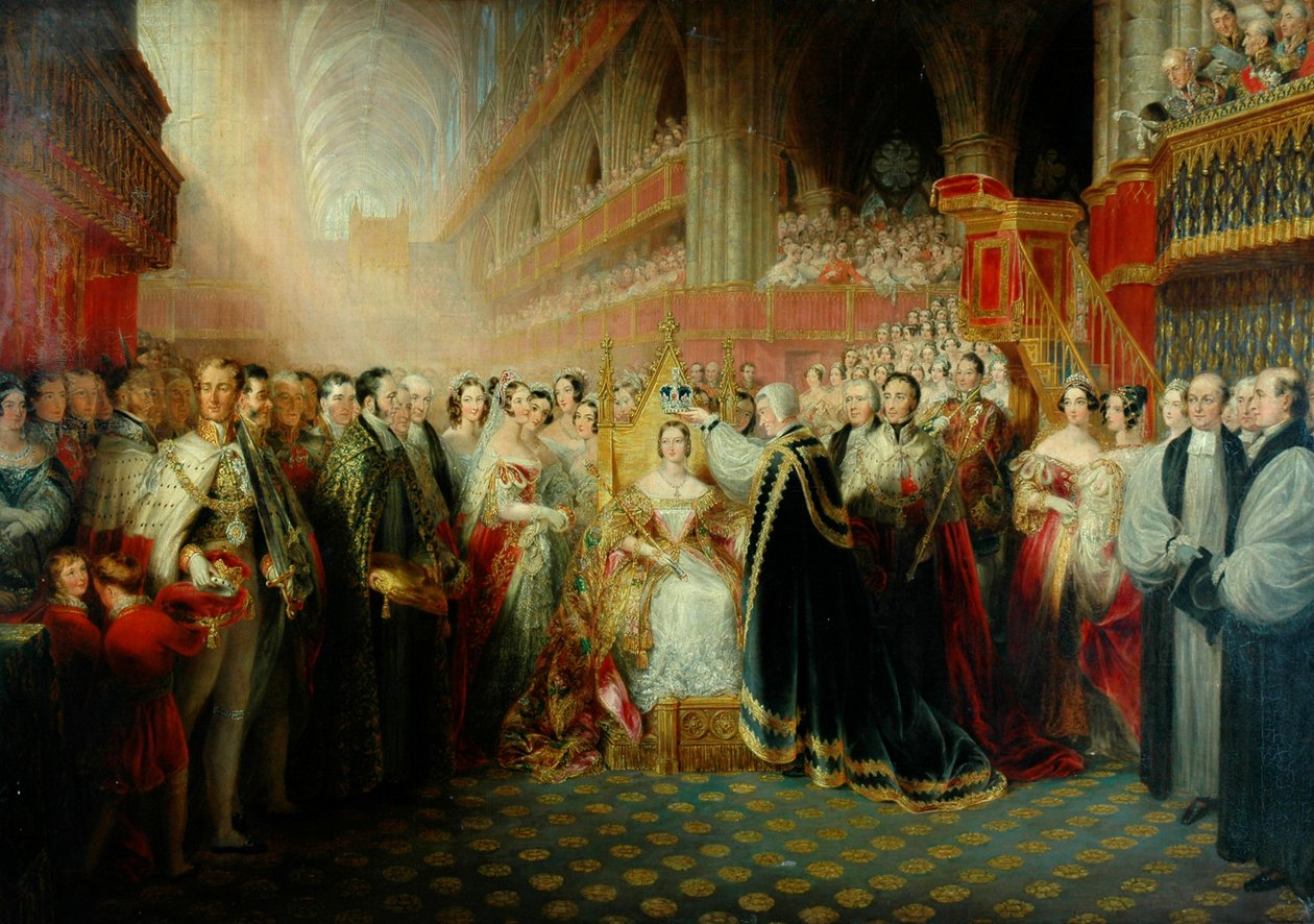 Kroning af dronning Victoria (olie på lærred) af Edmund Thomas Parris