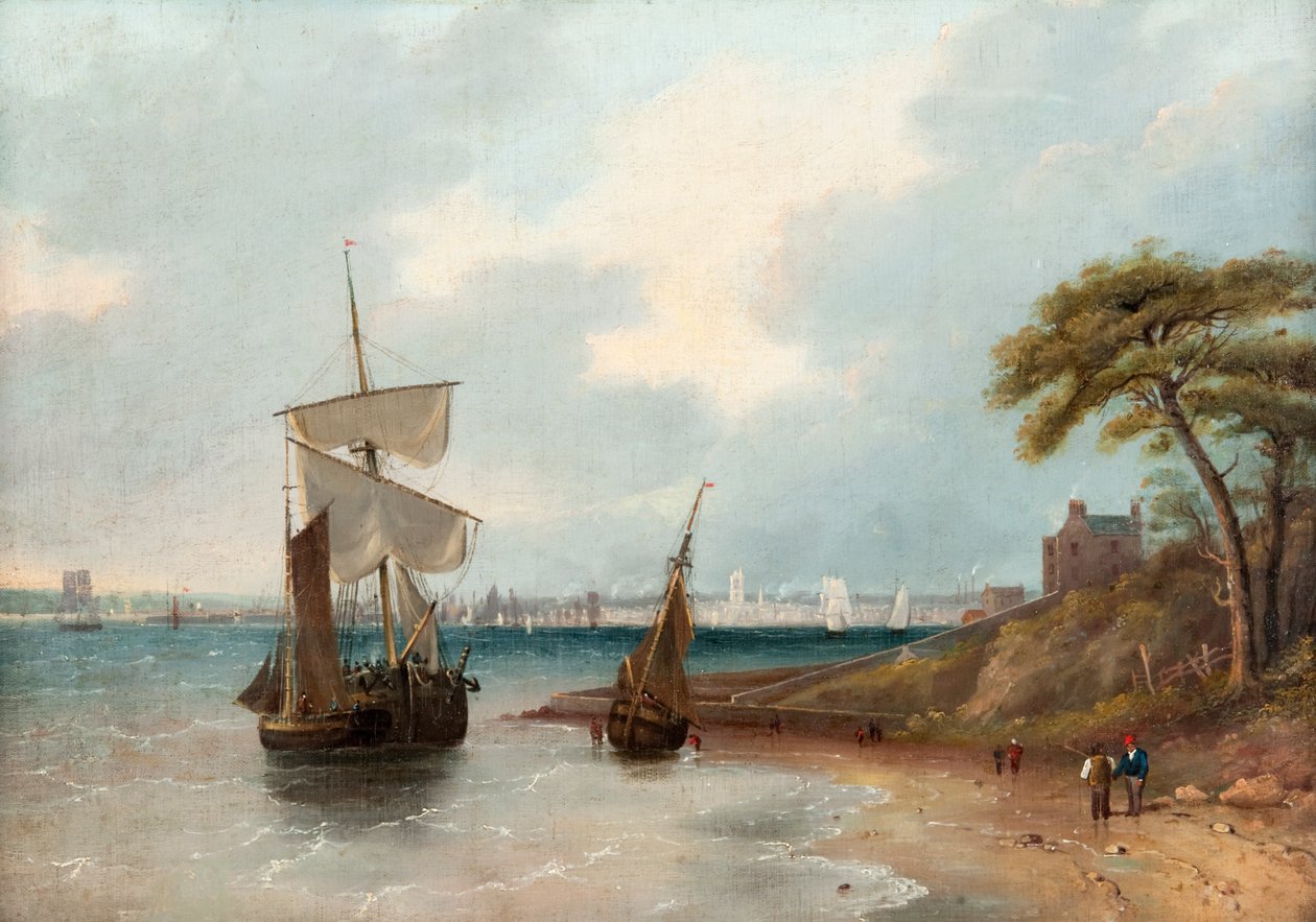 Dundee fra østen, ca. 1830 (olie på lærred) af Edmund Thornton Crawford