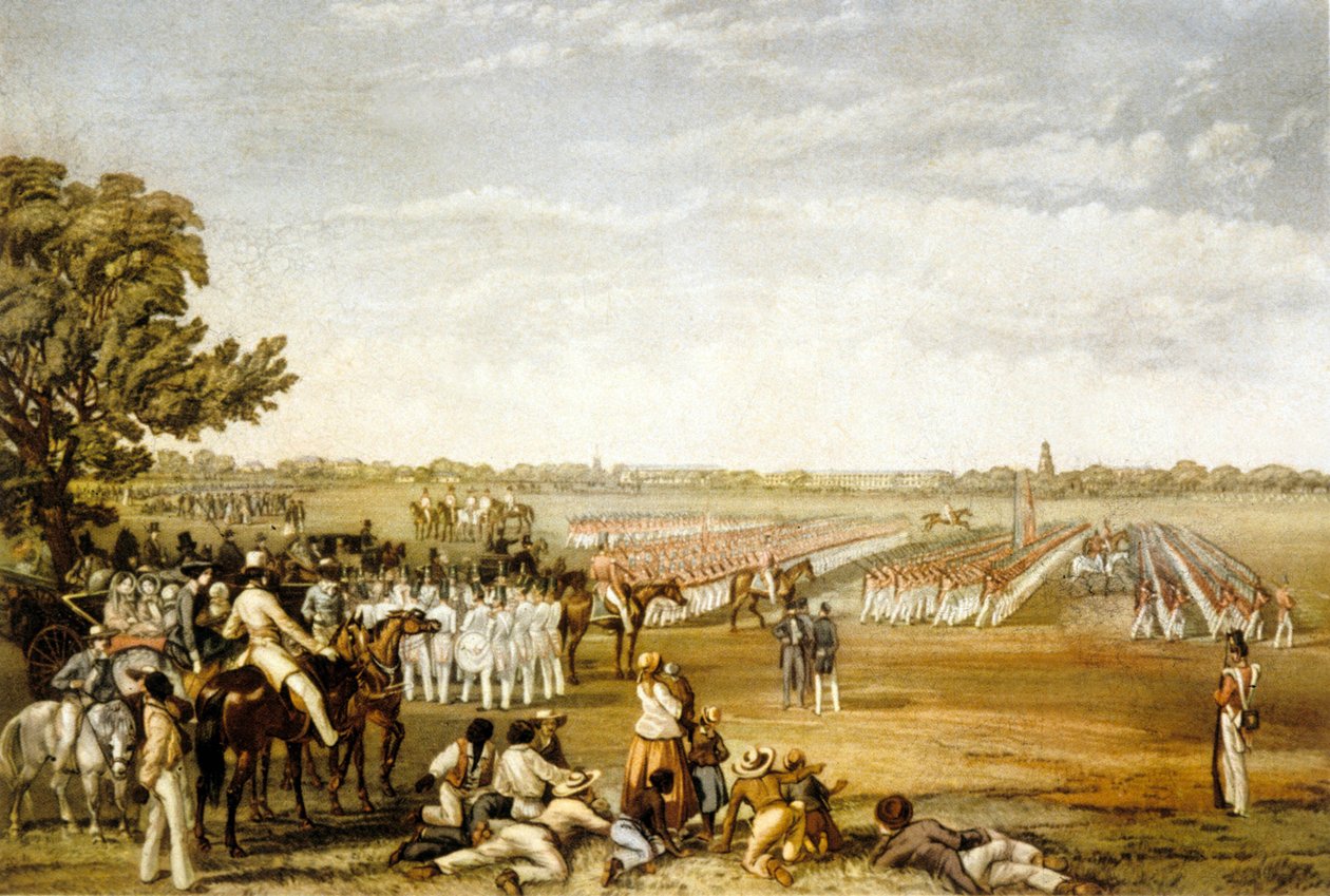Militærparade på Barbados af Edmund Walker
