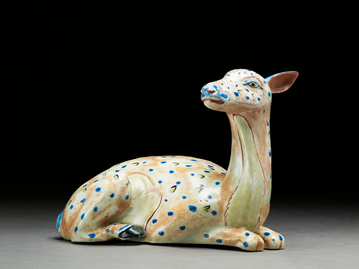 Figur af en liggende dåse, Arita, ca. 1680 (porcelæn) af Edo Culture