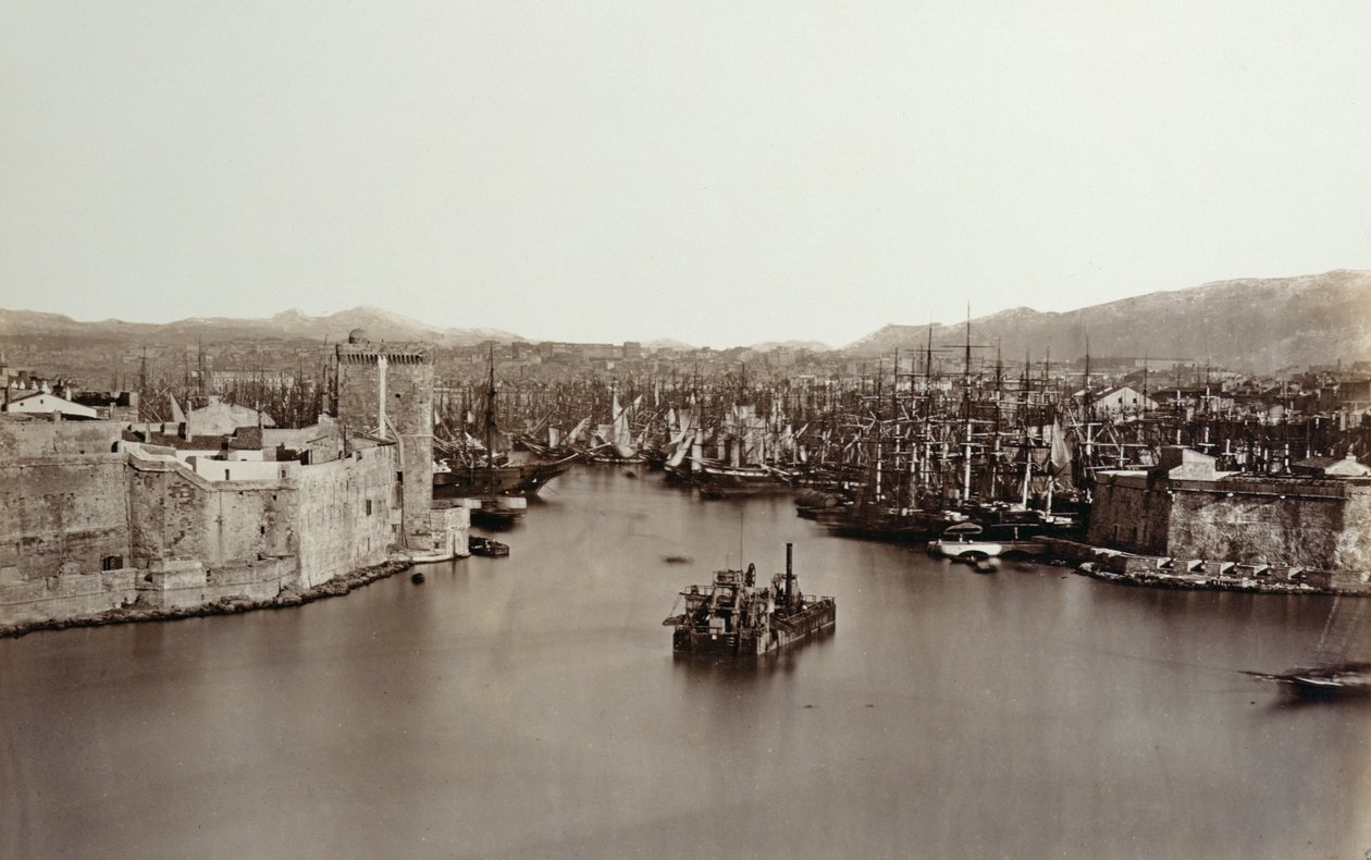 Havnen i Marseille, ca. 1859 af Edouard Denis Baldus