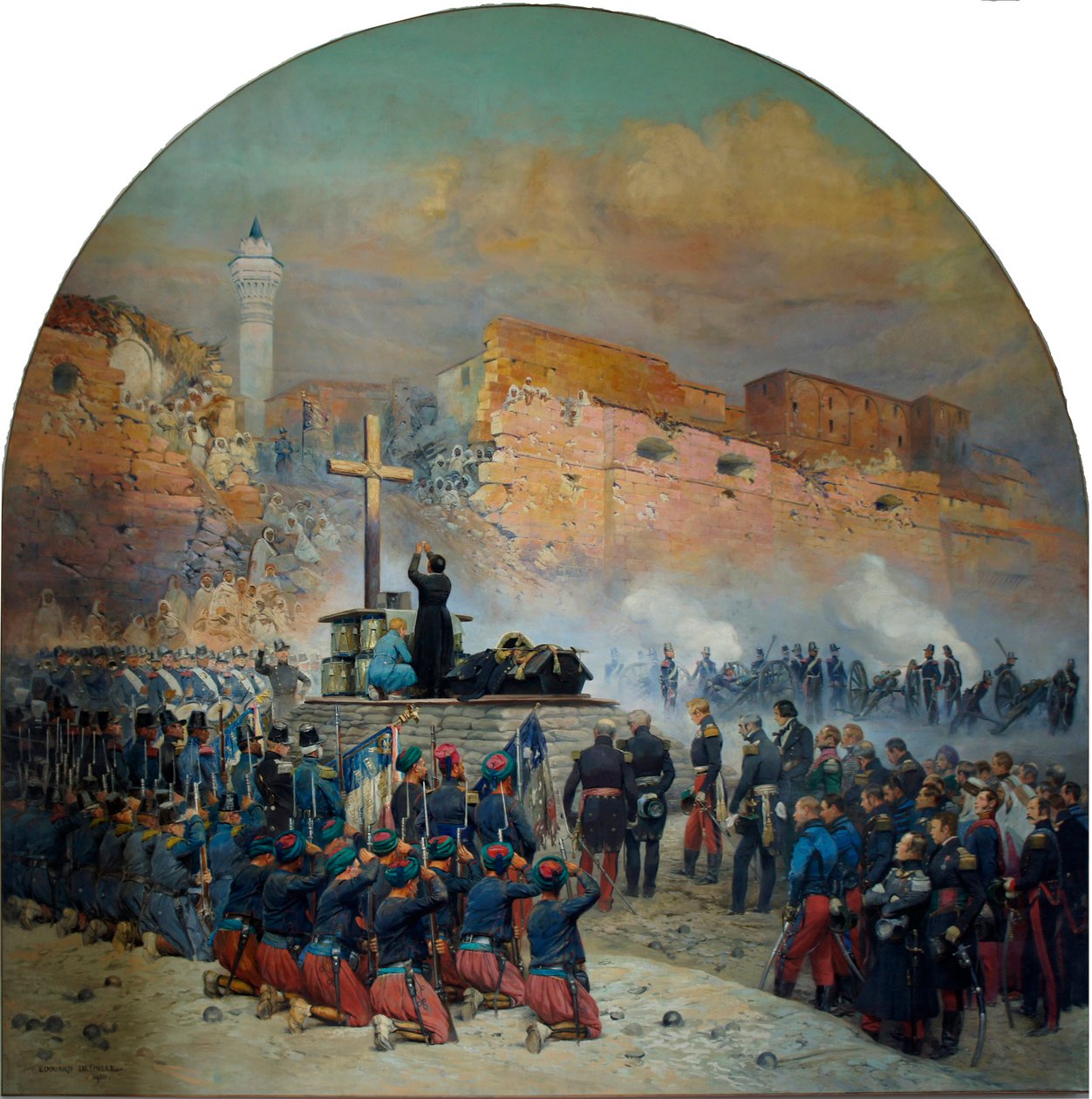 Begravelse af general Comte de Danremont foran Breche de Constantine den 18. oktober 1837 af Jean Baptiste Edouard Detaille