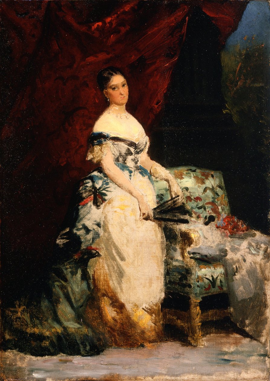 Portræt af prinsesse Brancaccio-Massimo, 1860-70 af Edouard Louis Dubufe