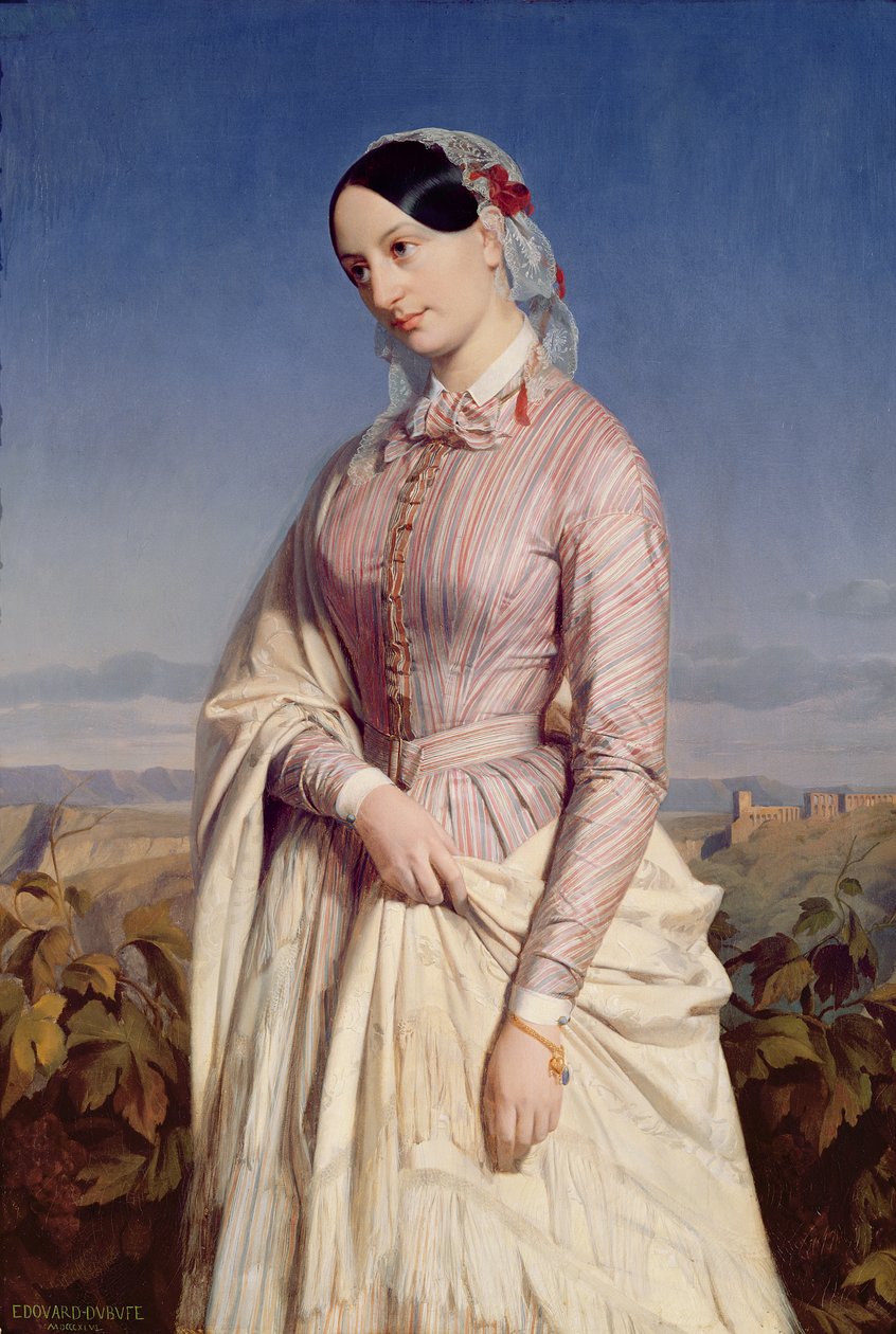 Portræt af en kvinde, ca. 1846 af Edouard Louis Dubufe