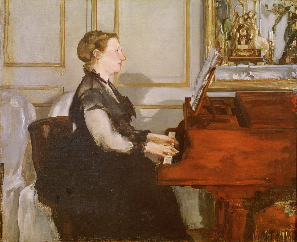 Madame Manet ved klaveret, 1868 af Édouard Manet