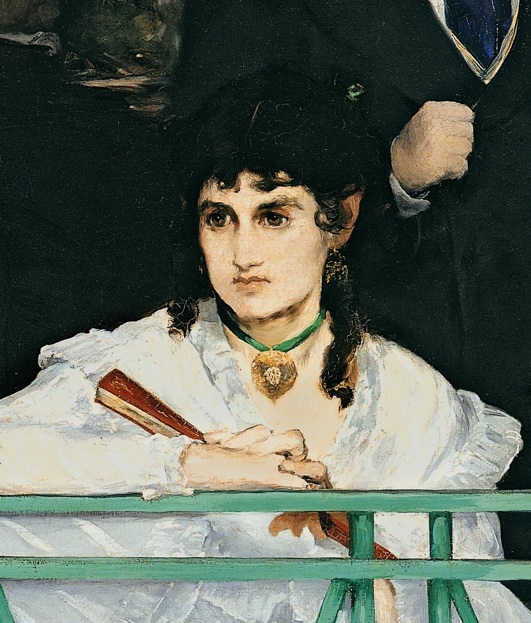 The Balcony, 1868-9 olie på lærred detalje fra 967 af Édouard Manet
