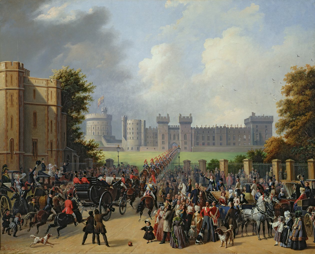 Louis-Philippes (1773-1850) ankomst til Windsor Castle, 8. oktober 1844, 1845 af Edouard Pingret
