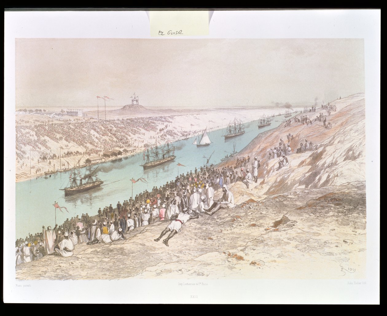 Indvielsesprocessionen af ​​Suez-kanalen ved El-Guisr i 1865, fra 