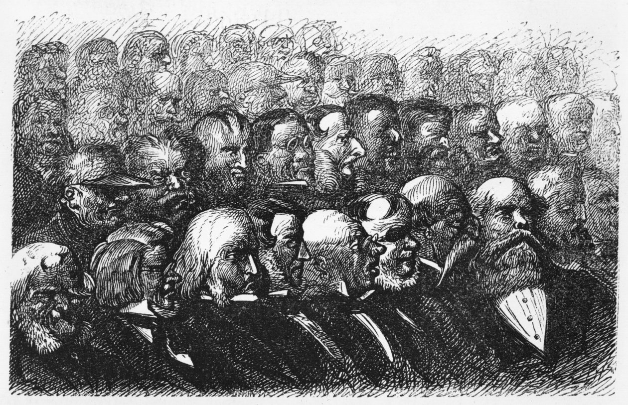 Medlemmerne af London Royal Geographic Society, illustration fra 