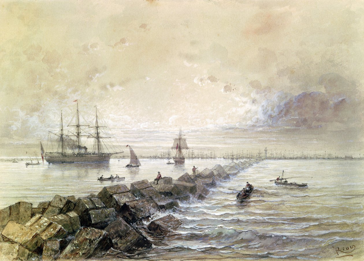 Suezkanalen, fra et souveniralbum til minde om kejserinde Eugenies rejse (1827-1920) ved indvielsen i 1869 af Edouard Riou