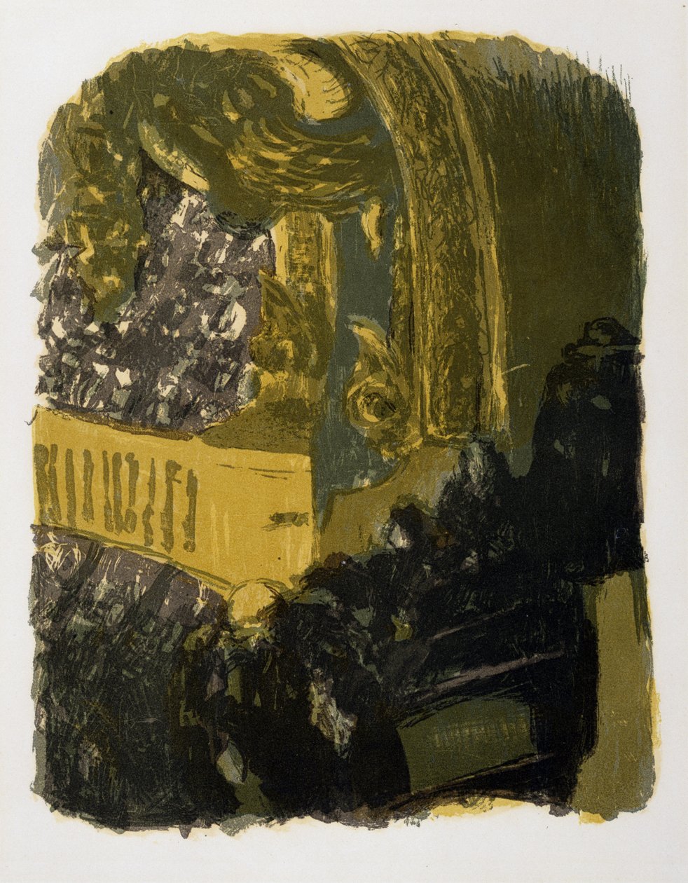 Balkon på teatret, 1900 (farve litho på vævet papir) af Edouard Vuillard