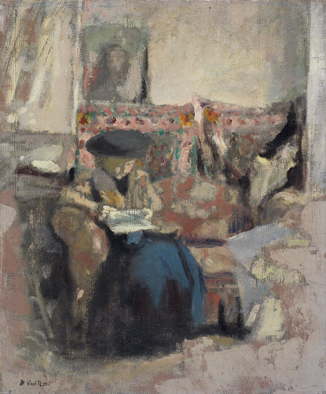 Læselampen med puden, ca. 1905 af Edouard Vuillard