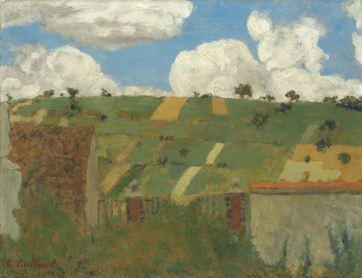 Landskabet i Ile-de-France, ca. 1894 (olie på pap) af Edouard Vuillard