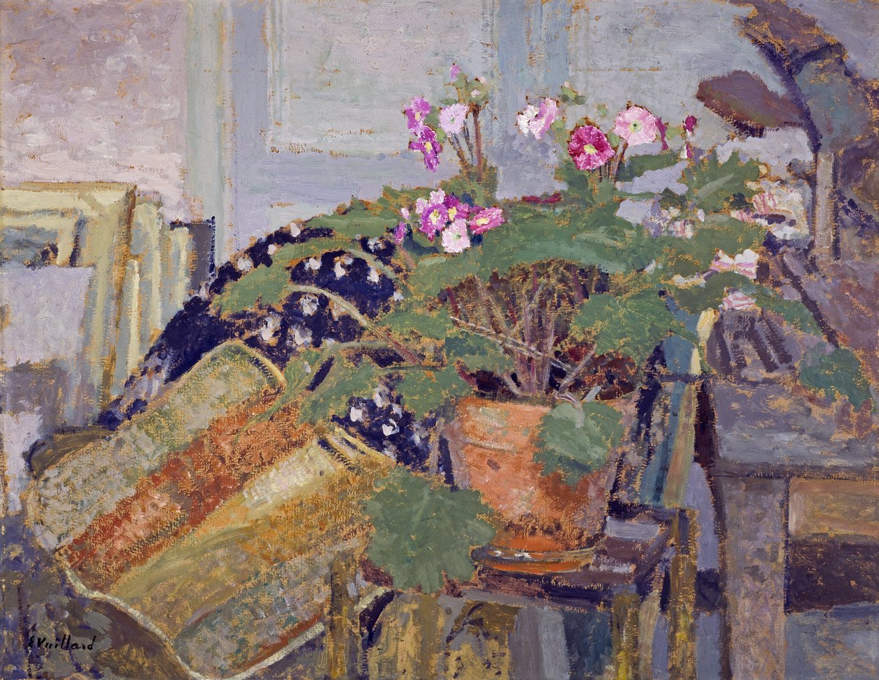 Krukken med blomster af Edouard Vuillard