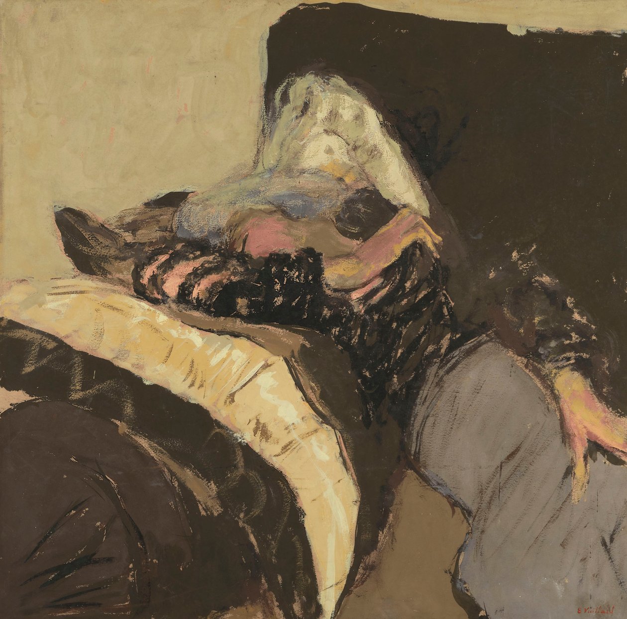 Lucy Hessel sover på en sofa af Edouard Vuillard