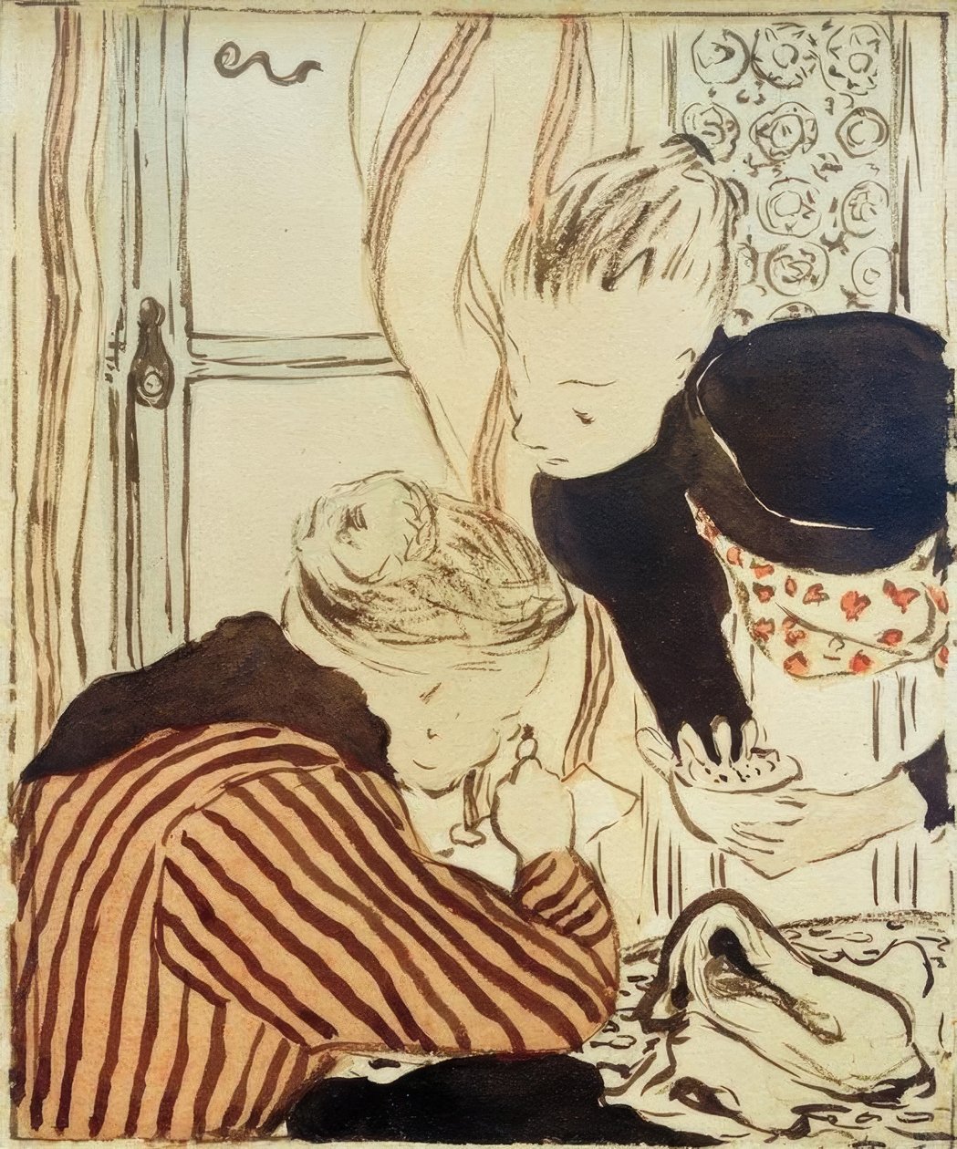 Madame Vuillard og en ung pige af Edouard Vuillard